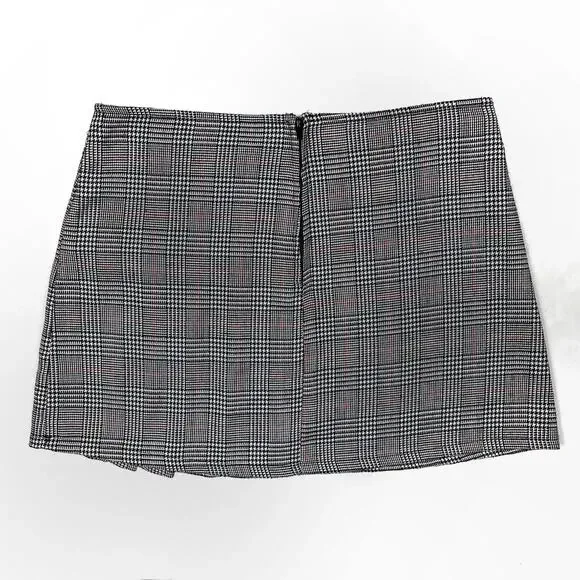 Y2K Serious Los Angeles Plaid Houndstooth Mini Skirt Small Vintage LA Clothing - Picture 7 of 16